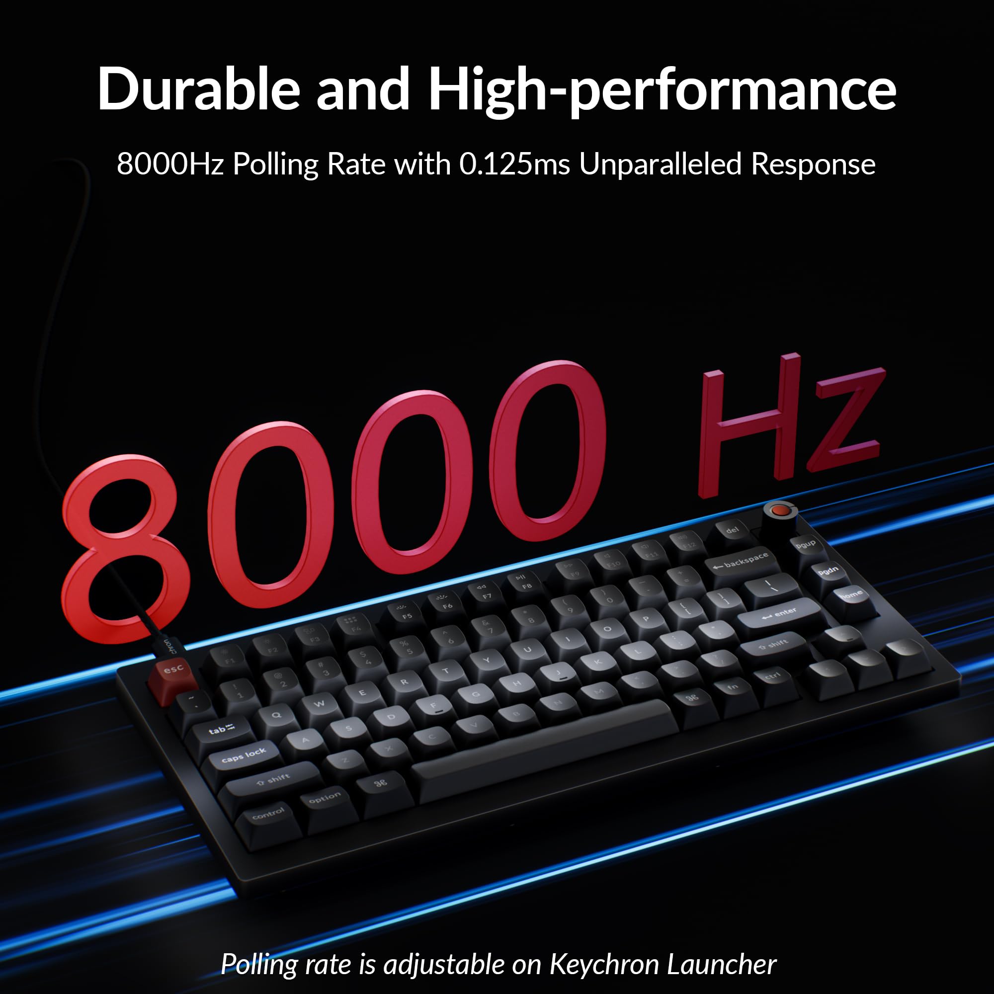 Amazon.co.jp: Keychron V1 8K 75%有線メカニカルキーボード ノブ付き
